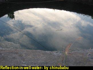 Reflection-in-well-water--